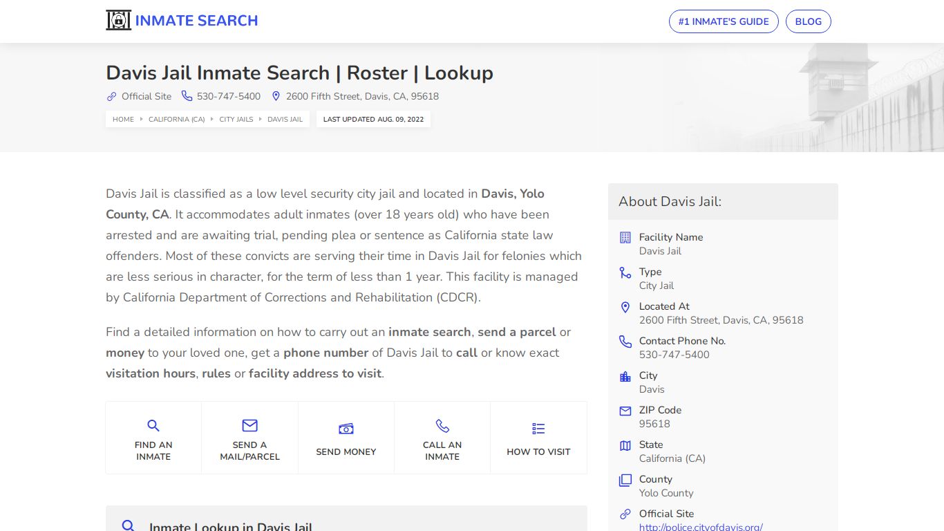 Davis Jail Inmate Search | Roster | Lookup
