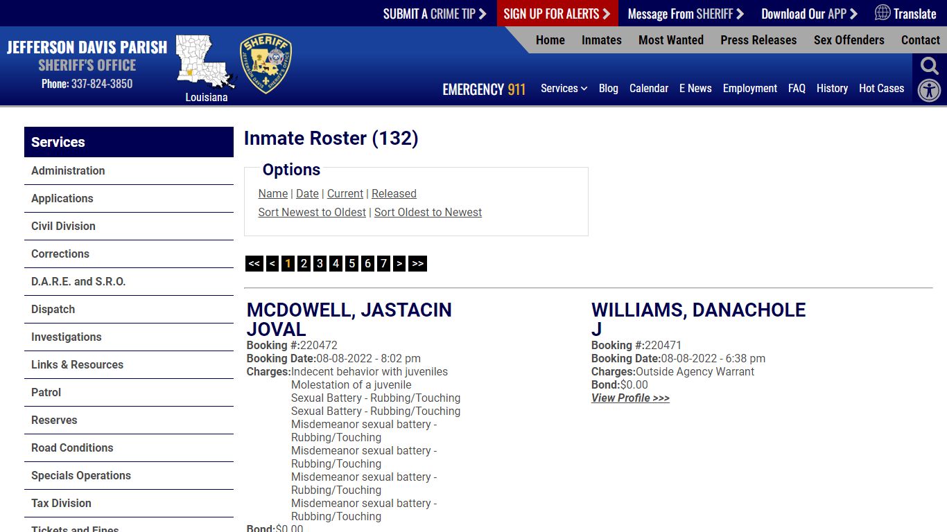 Inmate Roster - Jefferson Davis Parish Sheriff's Office